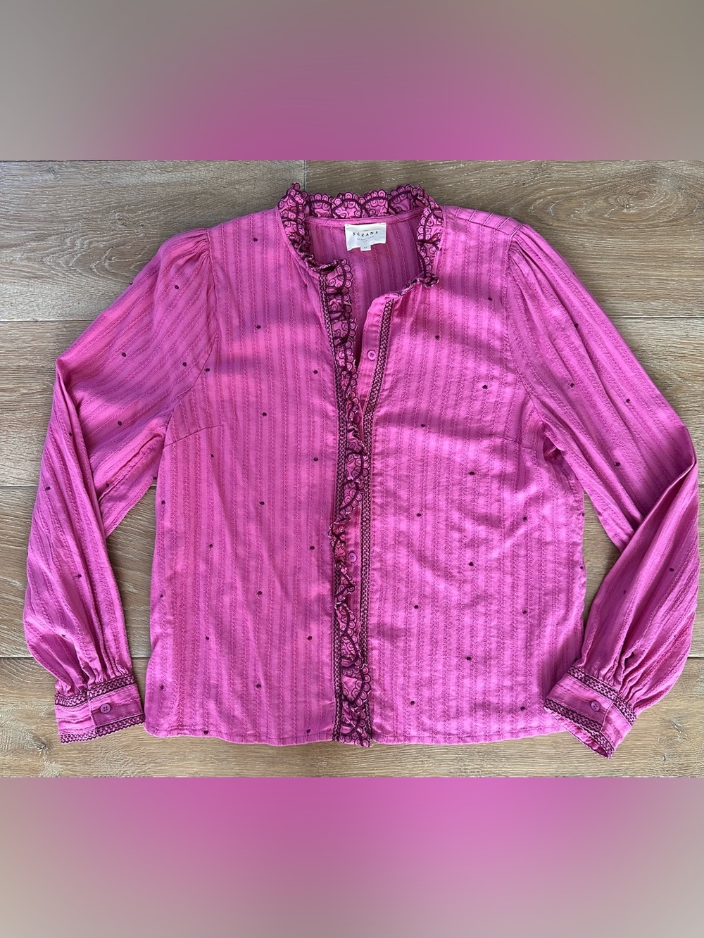 NWOT Sézane Ruffled Blouse size 8 (40 EU)